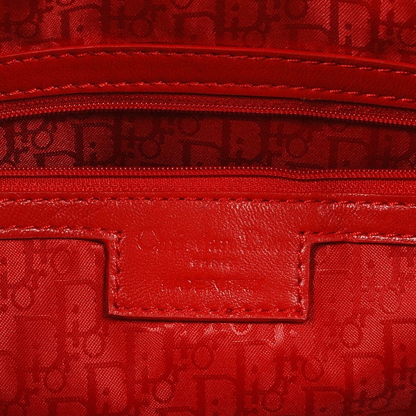 dior soft tote purse lambskin leather 9626 red